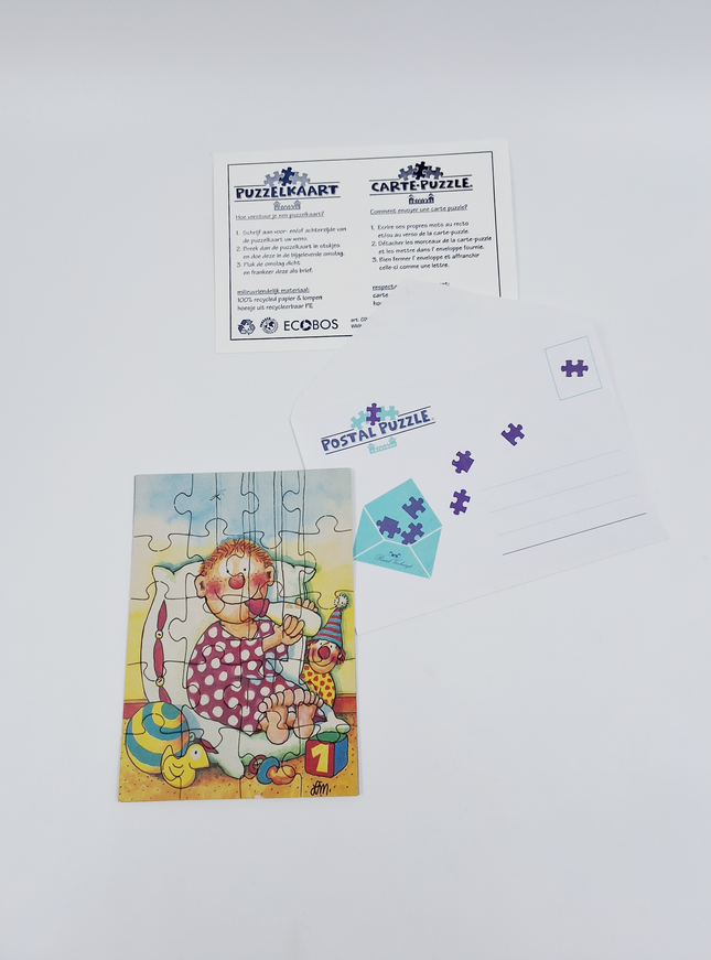Puzzelwenskaart (20 stukjes) - babyjongen (02-117)