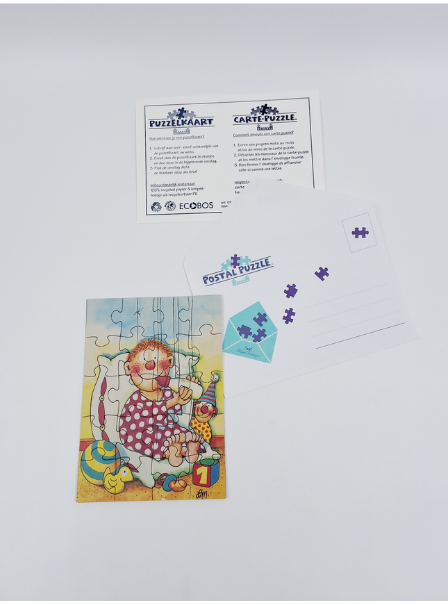 Puzzelwenskaart (20 stukjes) - babyjongen (02-117)
