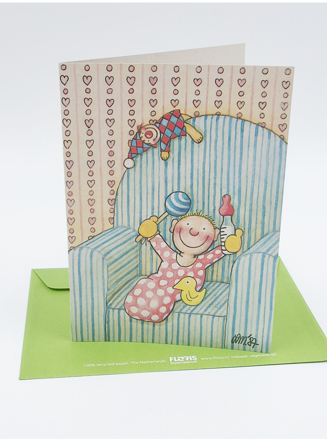 Wenskaart baby zetel (02-303)