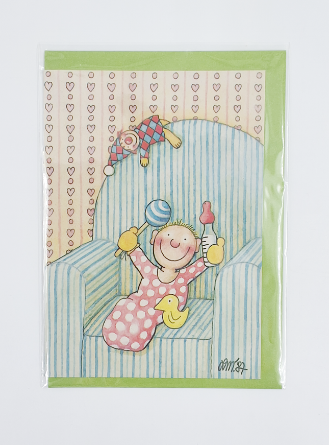 Wenskaart baby zetel (02-303)