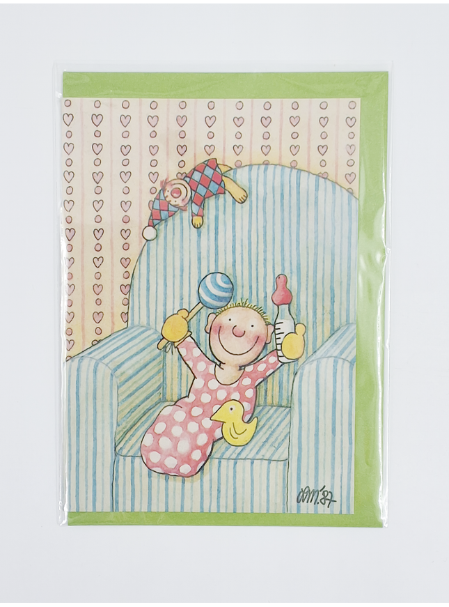 Wenskaart baby zetel (02-303)