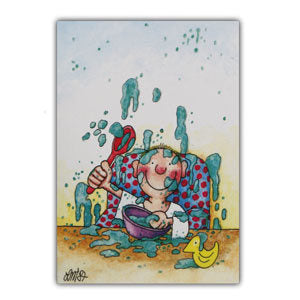 Wenskaart baby eten (02-304)