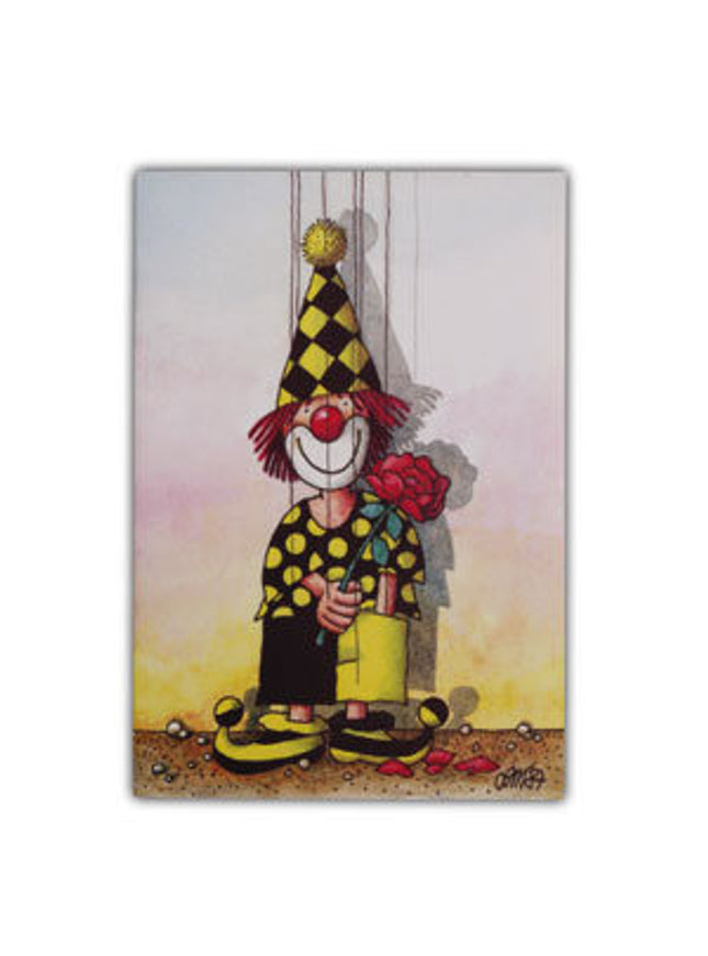 Wenskaart clown roos (02-305)