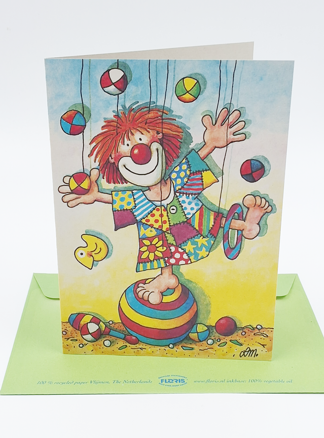 Wenskaart jongleur (02-308)