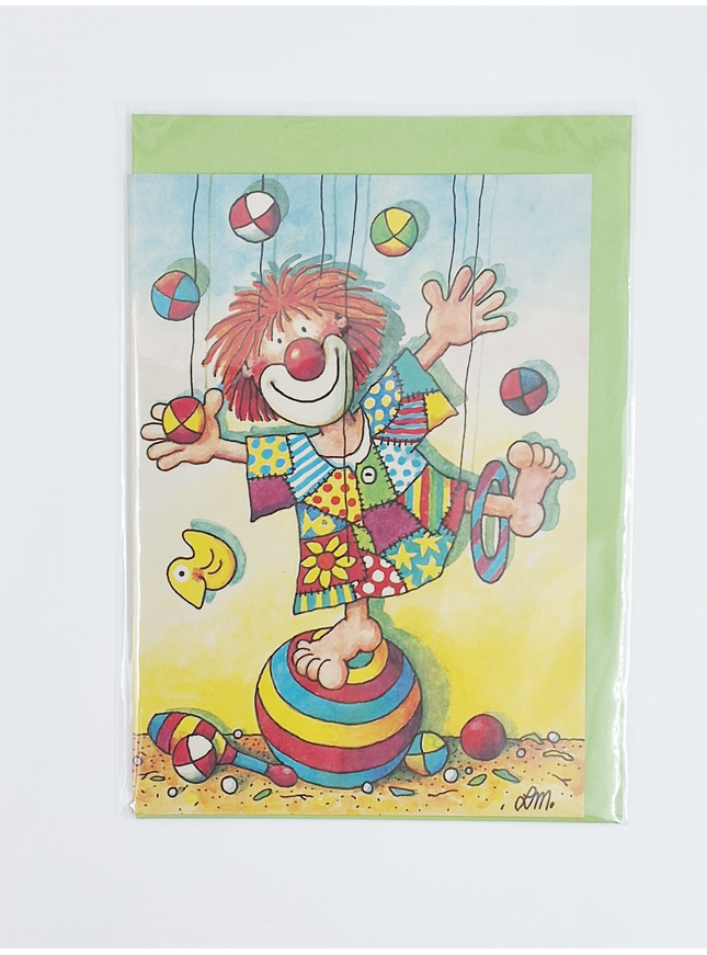 Wenskaart jongleur (02-308)