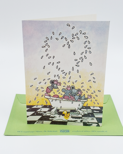 Greeting card mice bath (02-352)