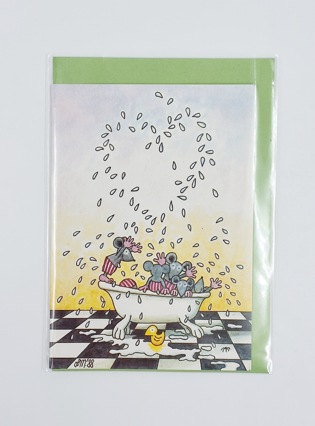 Wenskaart muizen bad (02-352)