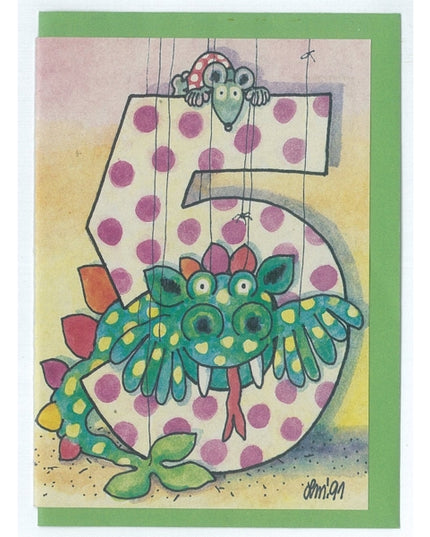 Wenskaart "5" (02-361)