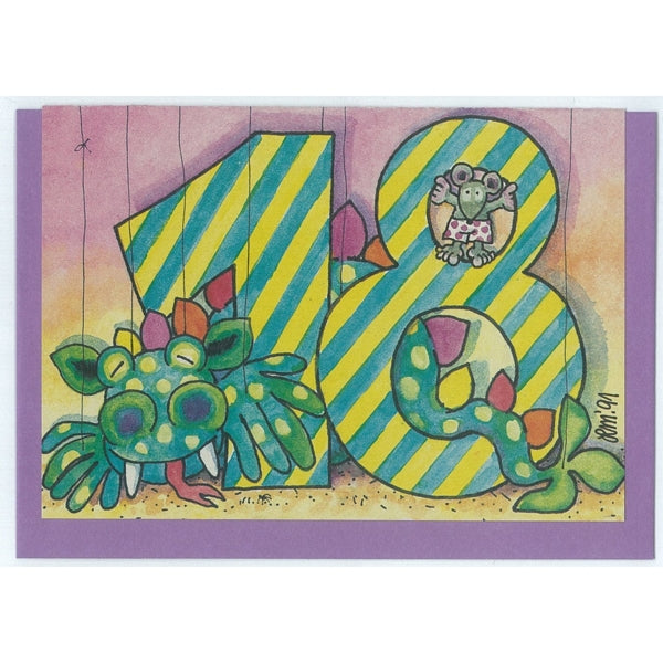 Wenskaart "18" (02-363)