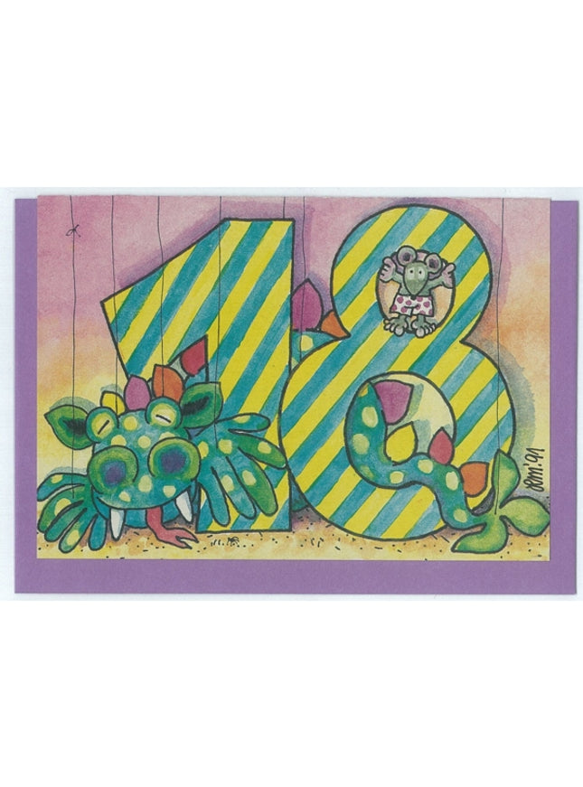 Wenskaart "18" (02-363)