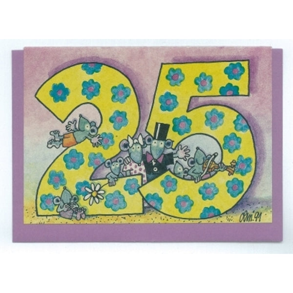 Wenskaart "25" (02-364)