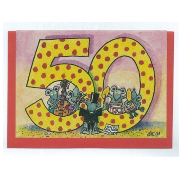 Wenskaart "50" (02-365)