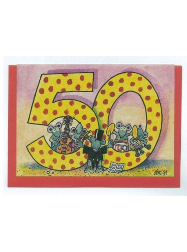 Wenskaart "50" (02-365)