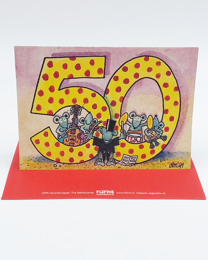 Wenskaart "50" (02-365)