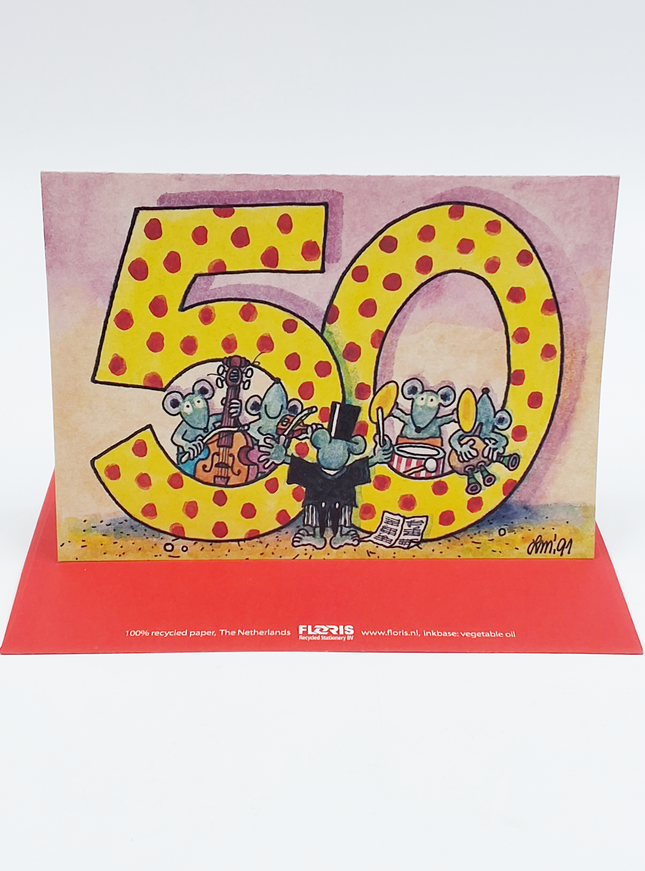 Wenskaart "50" (02-365)