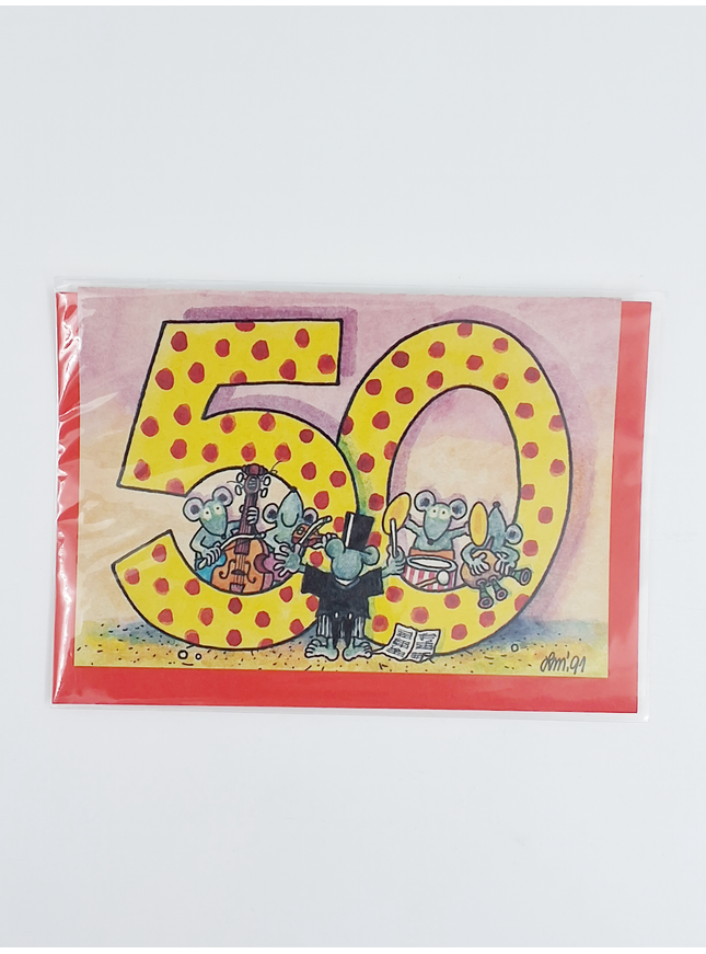 Wenskaart "50" (02-365)