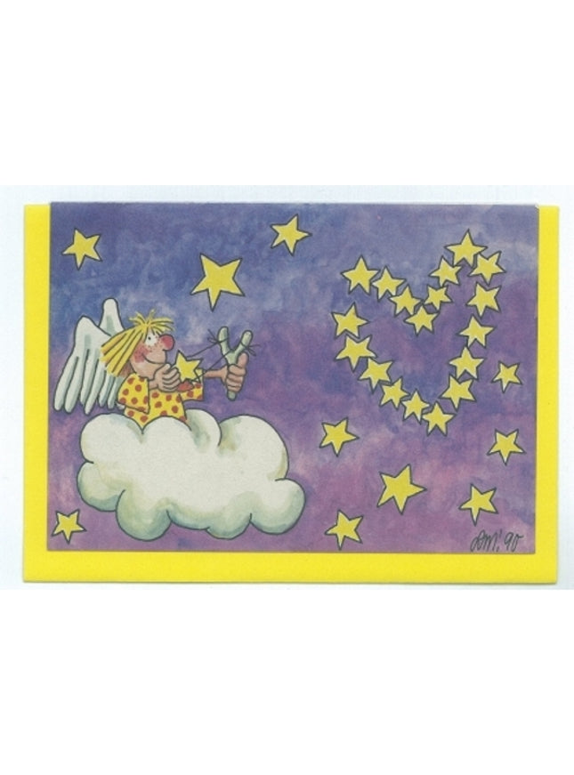 Wenskaart engelwolk (02-371)