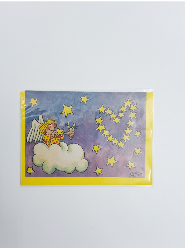 Wenskaart engelwolk (02-371)