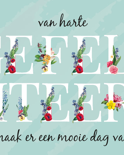 Greeting card congratulations in floral letters (F11006)