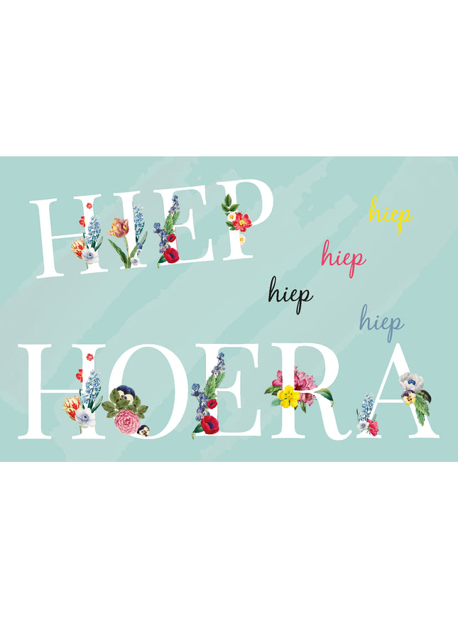 Carte de vœux « Hourra ! » en lettres florales