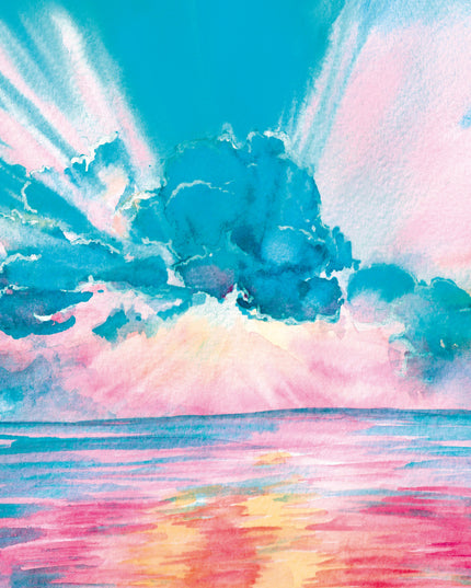 Greeting card blue clouds (F11012)