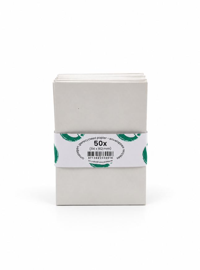 paquet de 50 enveloppes 114x162 mm, 70g - gommées, sans fenêtre