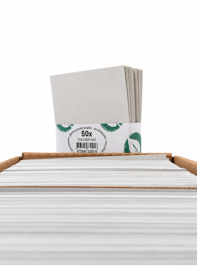 paquet de 50 enveloppes 114x162 mm, 70g - gommées, sans fenêtre