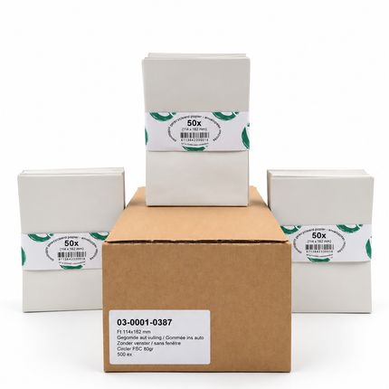 paquet de 50 enveloppes 114x162 mm, 70g - gommées, sans fenêtre