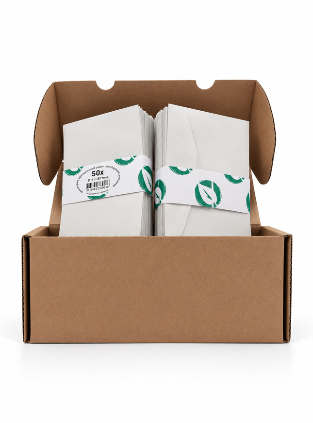 paquet de 50 enveloppes 114x162 mm, 70g - gommées, sans fenêtre