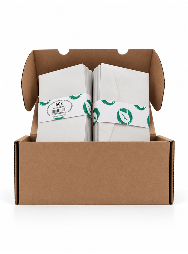 paquet de 50 enveloppes 114x162 mm, 70g - gommées, sans fenêtre