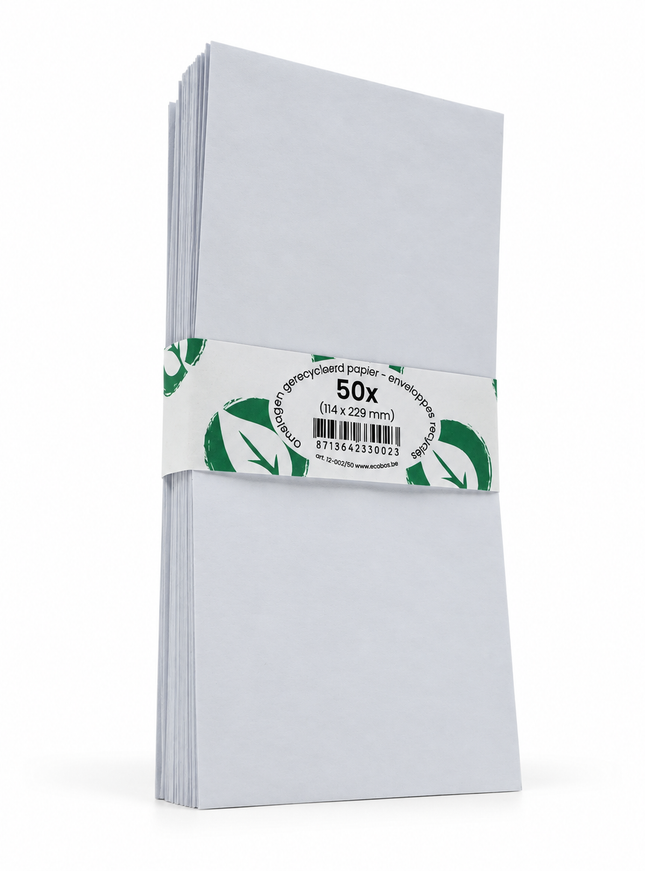 paquet de 50 enveloppes 114x229 mm, 80g - gommées, sans fenêtre