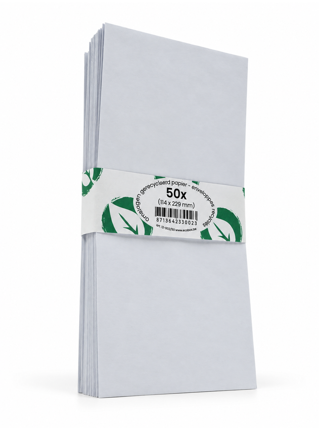 paquet de 50 enveloppes 114x229 mm, 80g - gommées, sans fenêtre