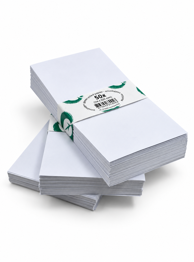 paquet de 50 enveloppes 114x229 mm, 80g - gommées, sans fenêtre