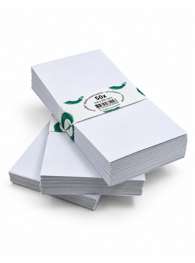 paquet de 50 enveloppes 114x229 mm, 80g - gommées, sans fenêtre