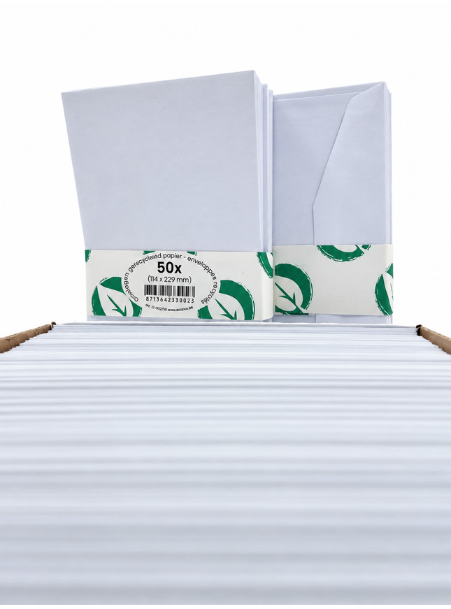 paquet de 50 enveloppes 114x229 mm, 80g - gommées, sans fenêtre