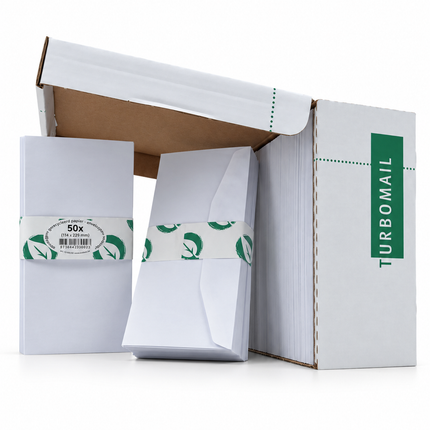 paquet de 50 enveloppes 114x229 mm, 80g - gommées, sans fenêtre