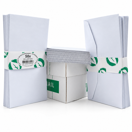 paquet de 50 enveloppes 114x229 mm, 80g - gommées, sans fenêtre