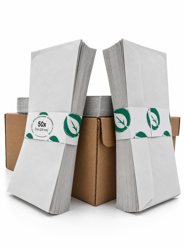 boîte 500 enveloppes 114x229 mm, 80g - bande auto-adhésive, sans fenêtre