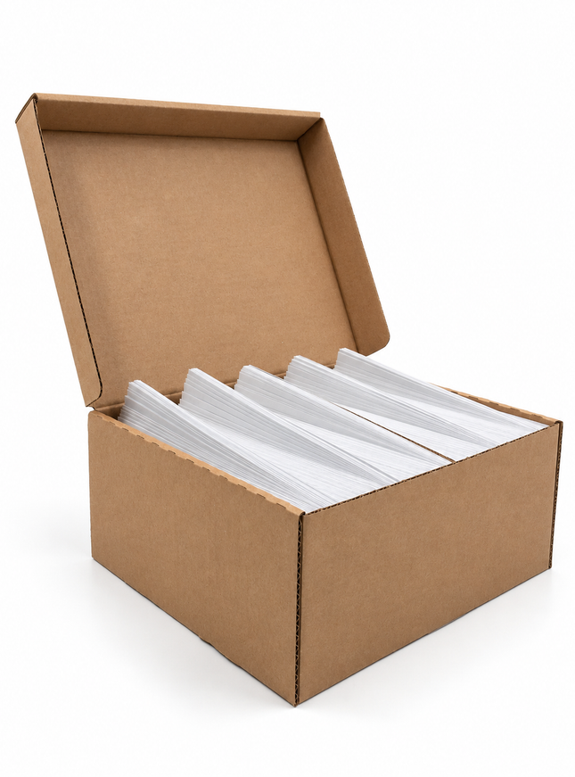 boîte de 500 enveloppes 114x229 mm, 80g - bande adhésive, fenêtre à droite