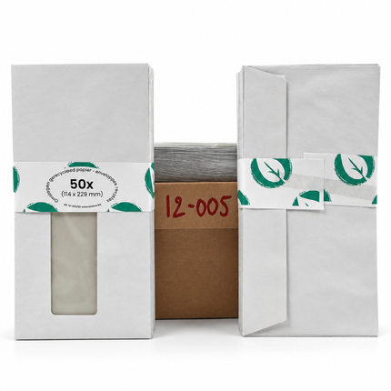 boîte de 500 enveloppes 114x229 mm, 80g - bande adhésive, fenêtre à droite