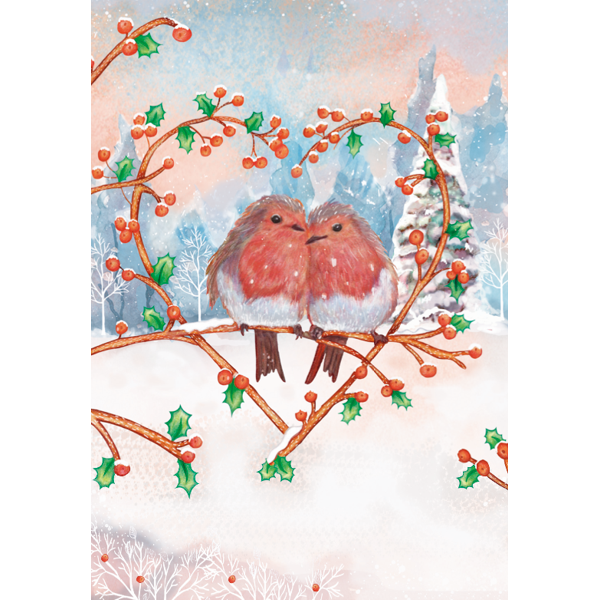 Wenskaart duo vogeltjes (F13115)