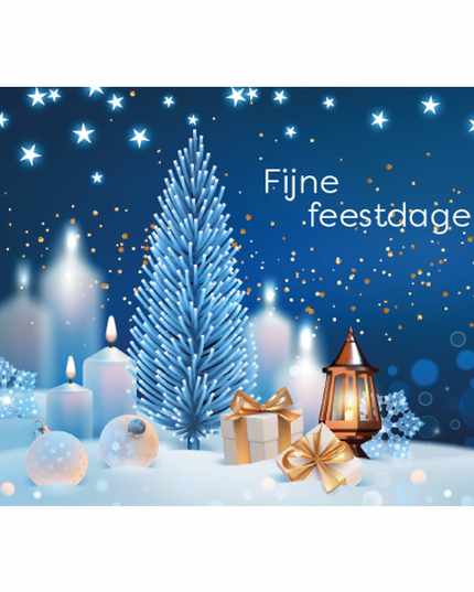 Wenskaart kerstboom en kaars (F13120)