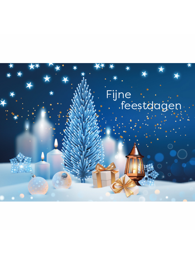 Wenskaart kerstboom en kaars (F13120)