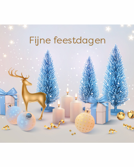 Wenskaart kerstboom en hertje (F13121)