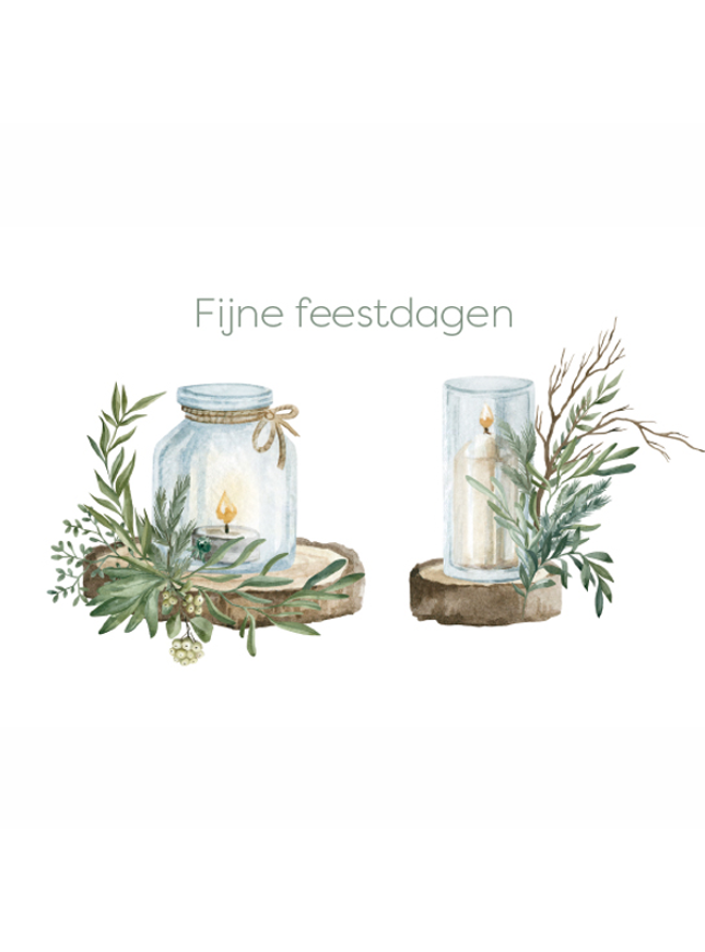 Wenskaart kaars 2x (F13122)