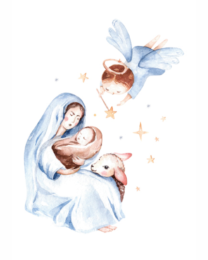 wenskaart Maria blauw (F13124)