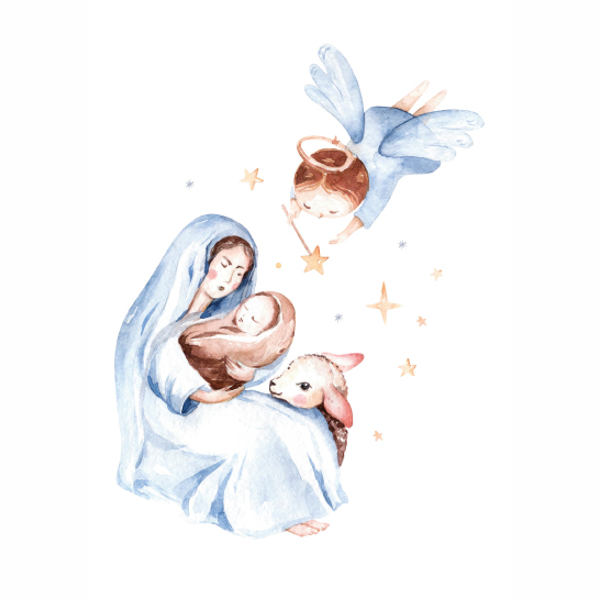 wenskaart Maria blauw (F13124)