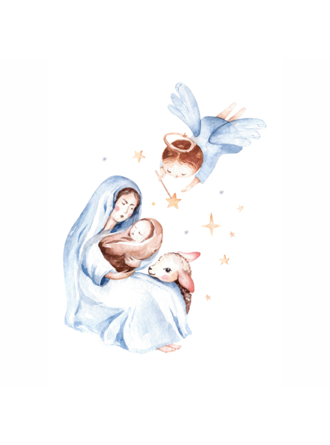 wenskaart Maria blauw (F13124)