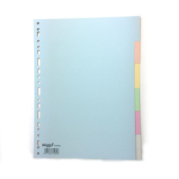 Tabbladen A4 in gekleurd karton 165g, pastel - 6-delig