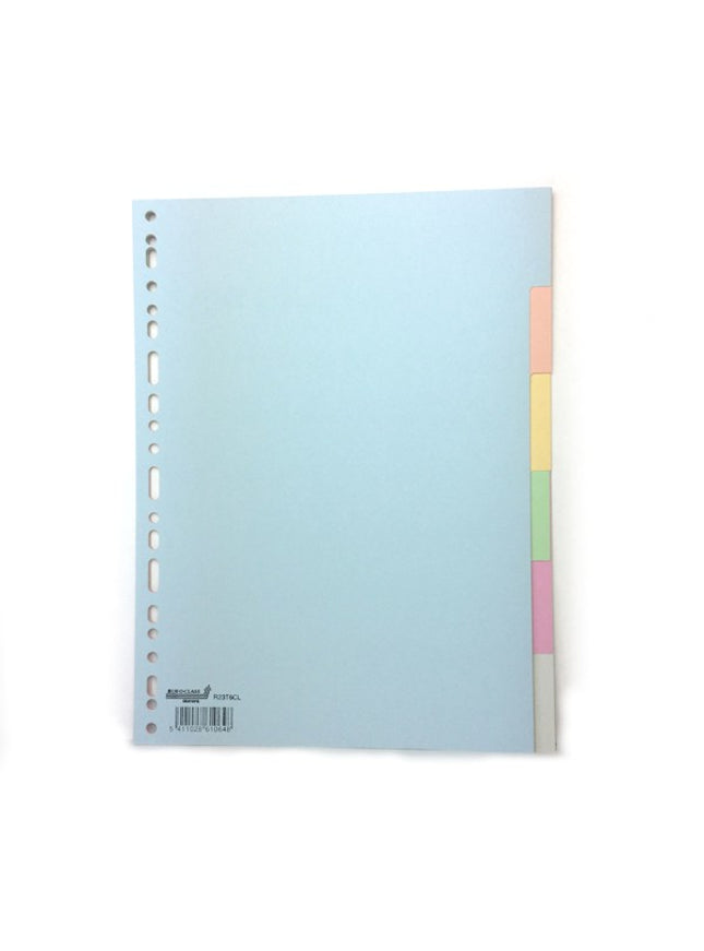 Tabbladen A4 in gekleurd karton 165g, pastel - 6-delig